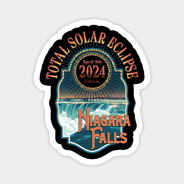 Total Solar Eclipse 2024 - Niagara Falls Magnet by Teegraph