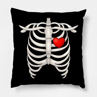 Ribcage With Red Heart Pillow