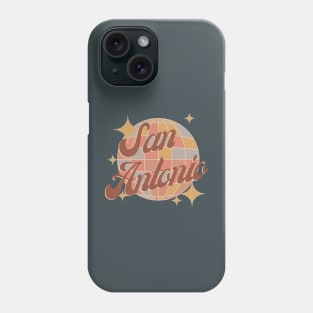 San Antonio City Texas Retro Vintage Design Disco ball Phone Case