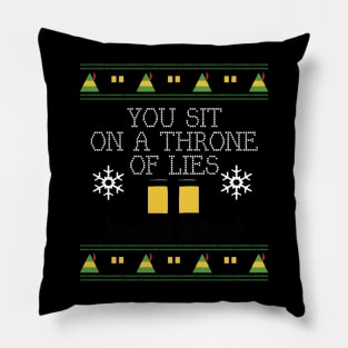 Throne Of Lies Elf Quote Christmas Knit Pillow