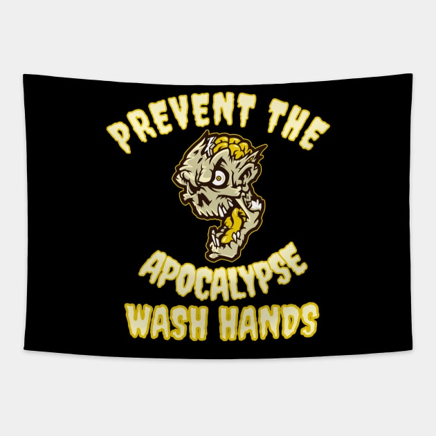 Wash hands - Prevent the apocalypse Tapestry by All About Nerds