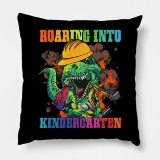 T-REX Roaring into Kindergarten Back to School Pillow