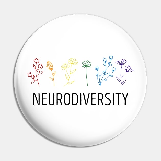 Neurodiversity Autism Awareness ADHD Flower Autistic Pin by Aymoon05