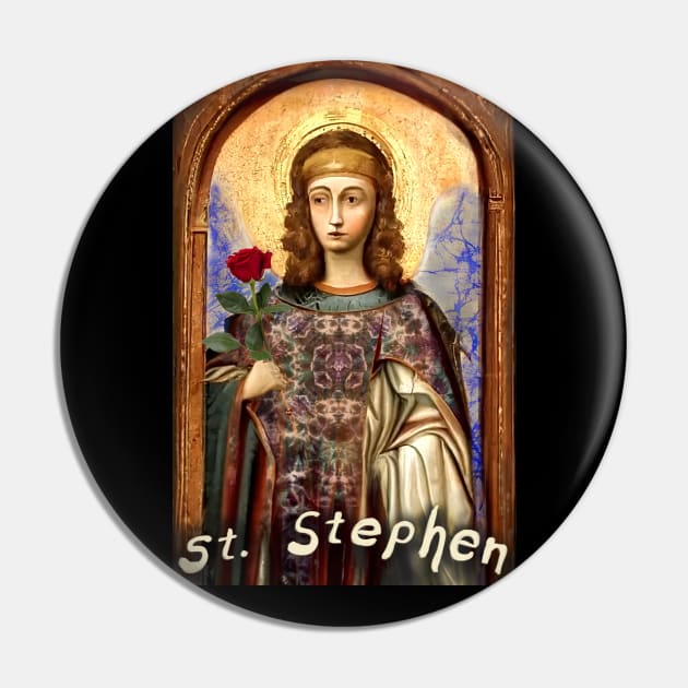 St Stephen with a Rose batik wings and tie dye garb Pin by Aurora X