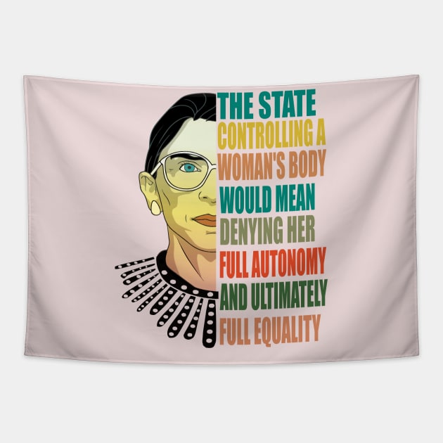 Ruth Bader Ginsburg Pro Choice My Body My Choice Feminist Tapestry by DODG99