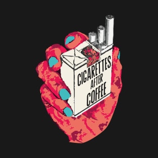 Cigarettes After Coffee Vintage Aesthetic Retro Art for Caffeine and Nicotine Addict T-Shirt