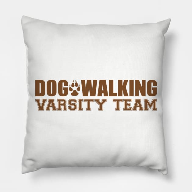 Dog Walking Varsity Team Pillow by JulietLake