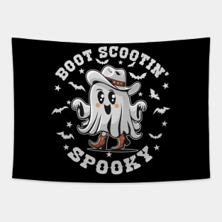 Cute Boot Scootin' Spooky Halloween Ghost Kid's Girls Halloween Western Country Tapestry