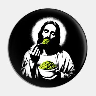 Jesus Christ Eating Guacamole Avocado Pin