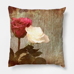 A painting of two Roses and their reflection in water with copy space. Pillow