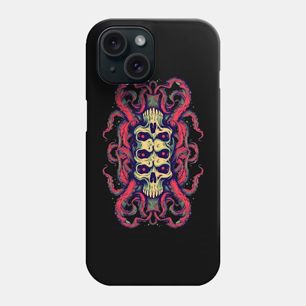 Skull Octopus Retro Tentacles Phone Case by TOKEBI