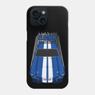 Ford Mustang Shelby GT500 Eleanor 1967 Fastback - Blue and White Stripes Phone Case