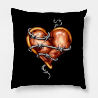 Barbed Wire Broken Heart Creepy Valentine Pillow