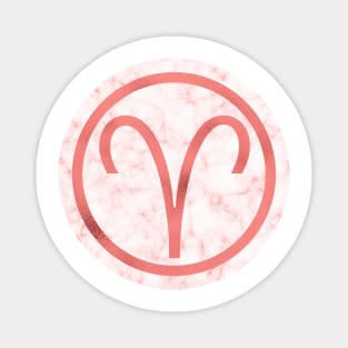 Living Coral Marble Zodiac - Aries Magnet