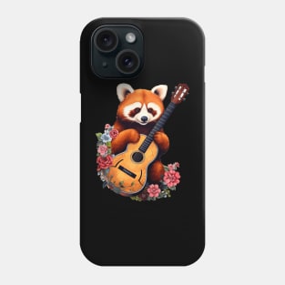 Cottagecore Red Panda With Acoustic Guitar Phone Case