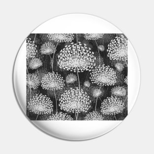 Dandelions (Black and White) Pin