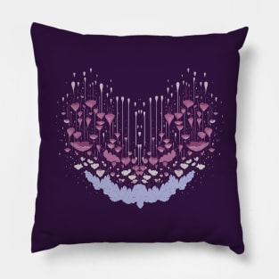 Grunge heart with splashes and drops Pillow