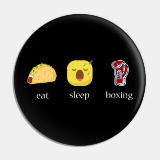 Eat sleep boxing repeat emoji emoticons graphic Pin