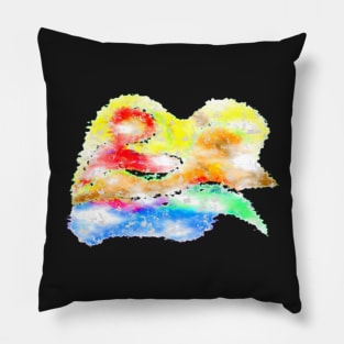 Fantasy Garden In Clouds Imaginary Landscape Pillow