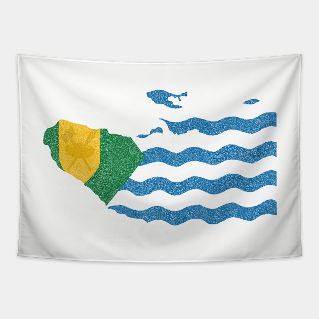 Vancouver, Canada Flag and Map Tapestry by Naoswestvillage