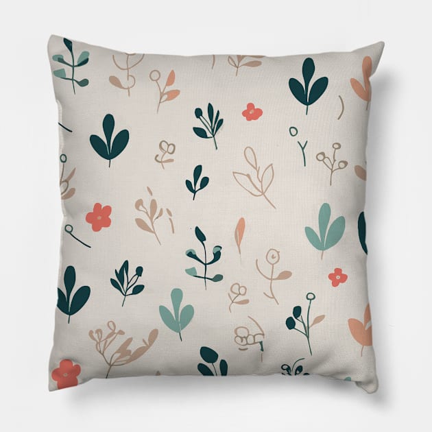 Floral Pattern Minimalistic: Zen Petal Symmetry Pillow by FLRW