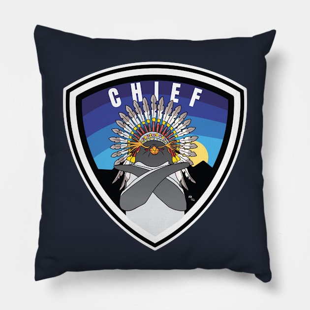 Penguin Chief Pillow by AltTabStudio