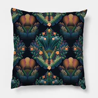 Moody Tropical Leaves Pillow