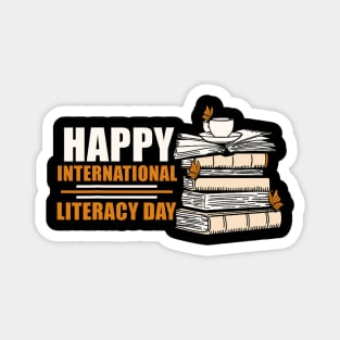 Happy International Literacy Day Book Lover Reading Magnet