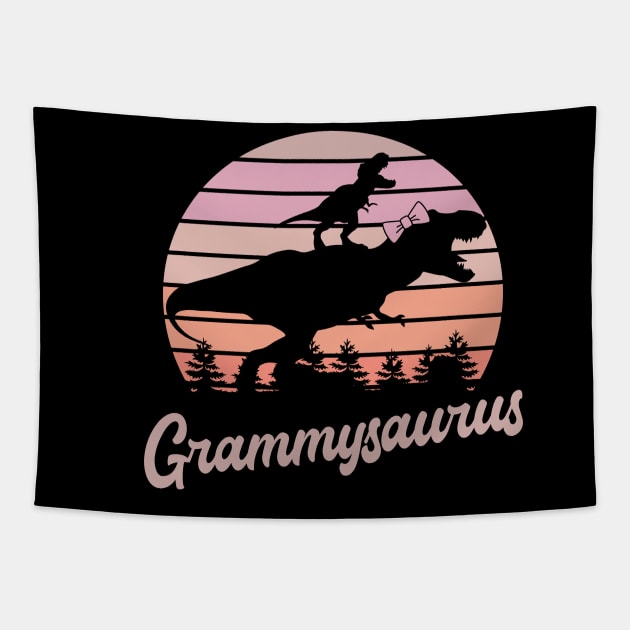 Grammysaurus T-Rex Dinosaur Tapestry by ryanjaycruz