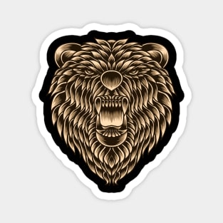 Artwork Illustration Unique Bear Head Magnet