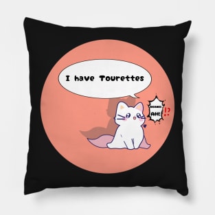Tourettes disability awareness cute cat Pillow
