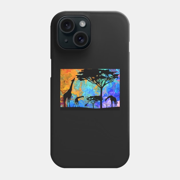 African Sunset Animals Wildlife Nature Phone Case by druidwolfart