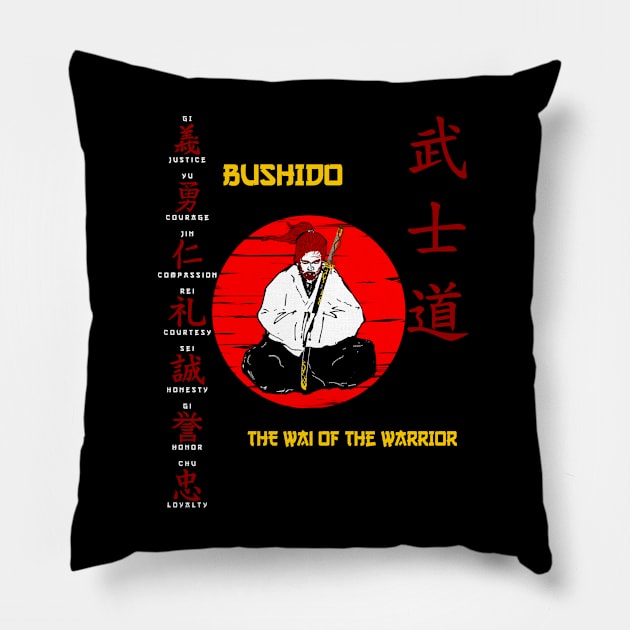 Bushido - the wai of the warrior Pillow by Korvus78