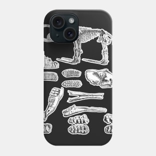 Mastodon Skeleton Anatomy Shirt | Extinct Species Natural History Study and Illustration | Prehistoric Dinosaur Fossils Phone Case