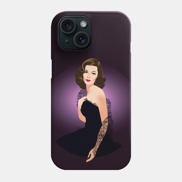 Gene Tierney Phone Case by AlejandroMogolloArt