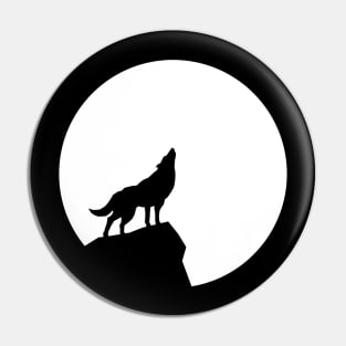 Full Moon Wolf Pin