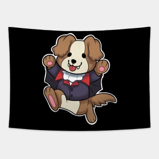 Vampire dressed pup Tapestry