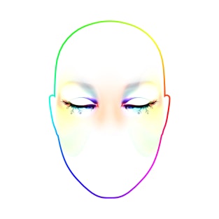 Watercolor Face (Rainbow Border) T-Shirt