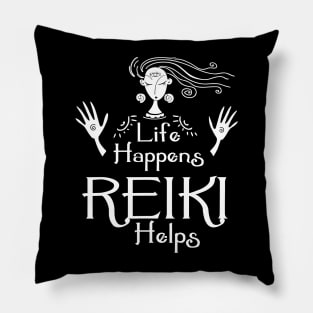 Life Happens Reiki Helps - Holistic Healer Healing Chakra Pillow