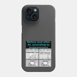 Before and after OpenAI and ChatGPT, according to programmers Phone Case