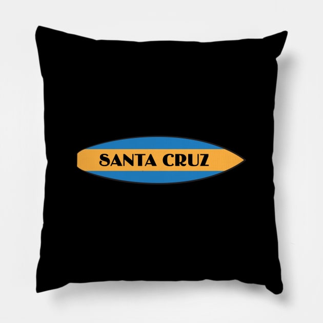 Santa Cruz California CA Surf Board Pillow by PauHanaDesign