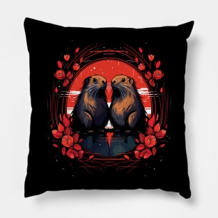 Nutria Couple Valentine Pillow