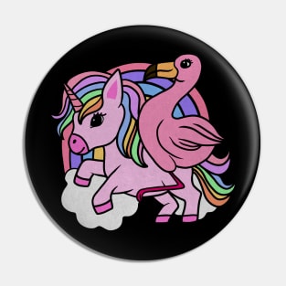 Flamingo Unicorn, Rainbow horse Pin