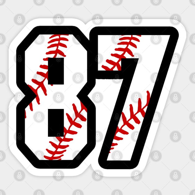 TeeCreations Baseball Number 43 #43 Baseball Shirt Jersey Favorite Player Biggest Fan Sticker