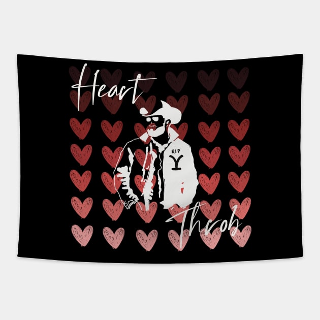 RIP Heart Throb Ombré Red Hearts Yellowstone Valentines Day Design Tapestry by Sheila’s Studio
