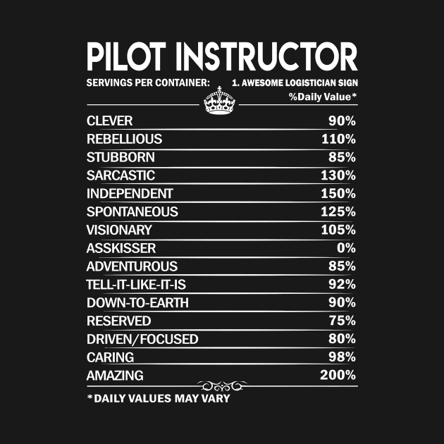 Pilot Instructor T Shirt - Pilot Instructor Factors Daily Gift Item Tee by Jolly358