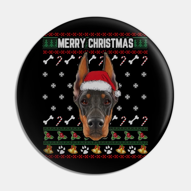 Doberman Lovers Ugly Xmas Sweater Merry Christmas Pin by EmilyCharlotty