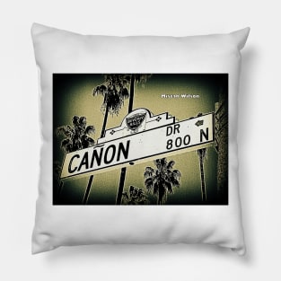 Cañon Drive, Beverly Hills, California by Mistah Wilson Pillow