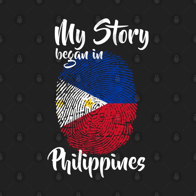 Philippines Flag Fingerprint My Story DNA Filipino by Your Culture & Merch