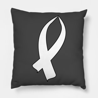 Awareness Ribbon (White) Pillow